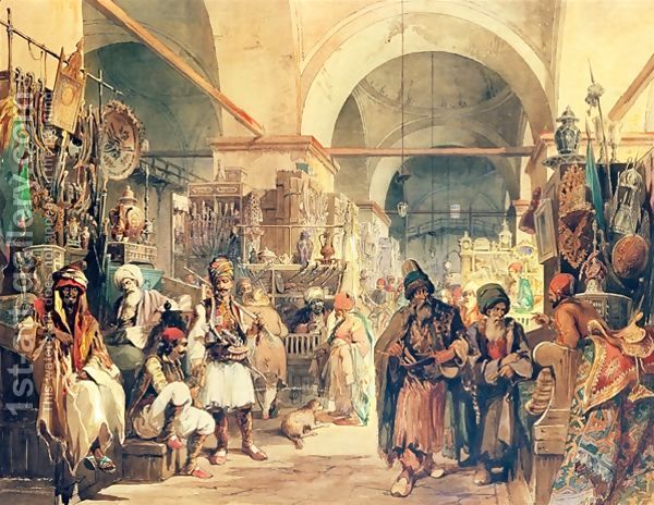A-Turkish-Bazaar,-1854