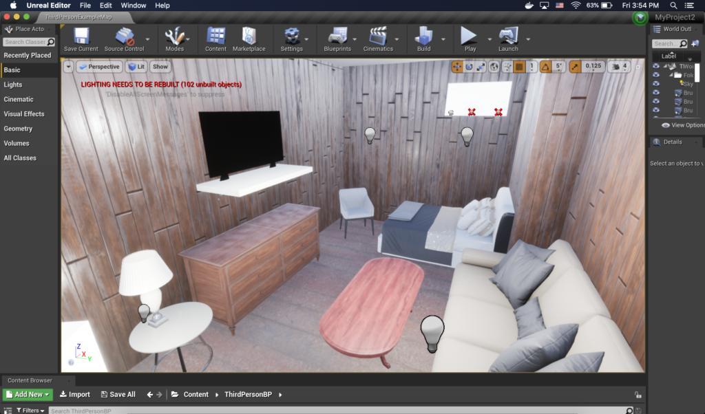 Scene I built with Unreal